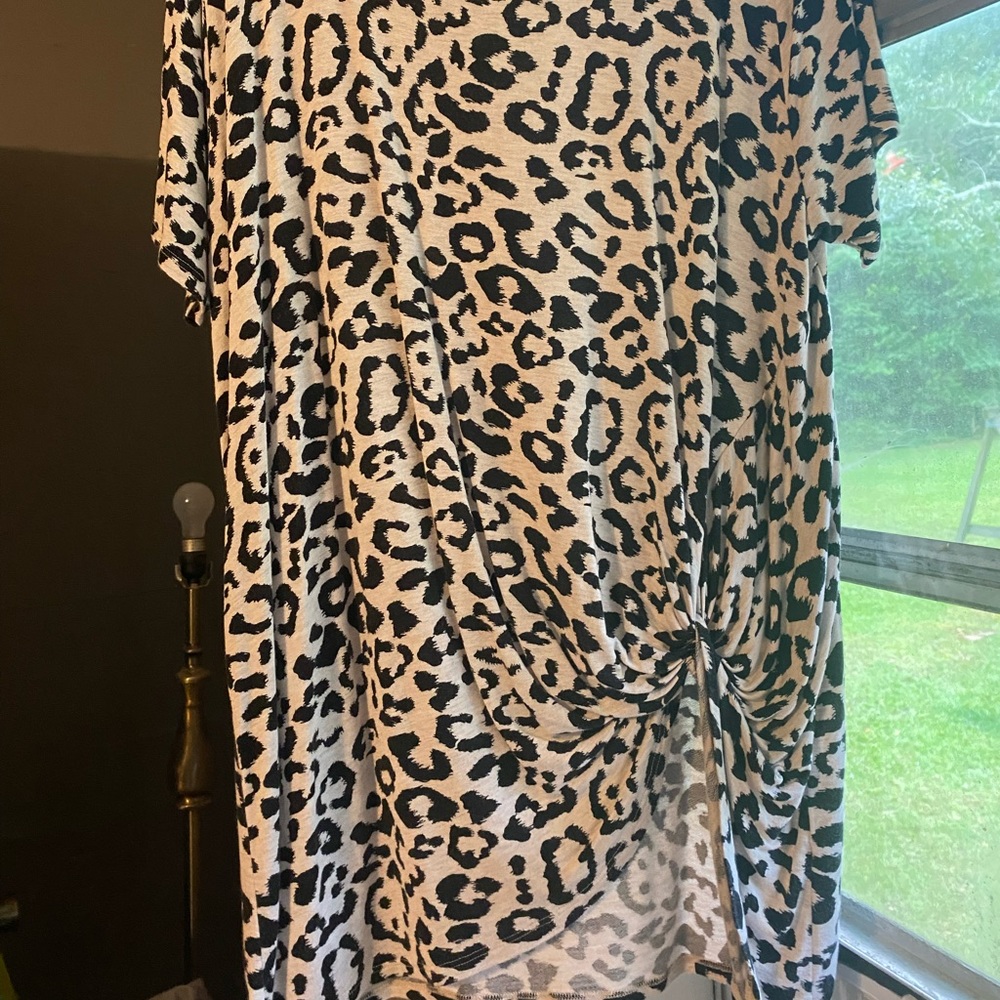 Leopard print tunic shirt.